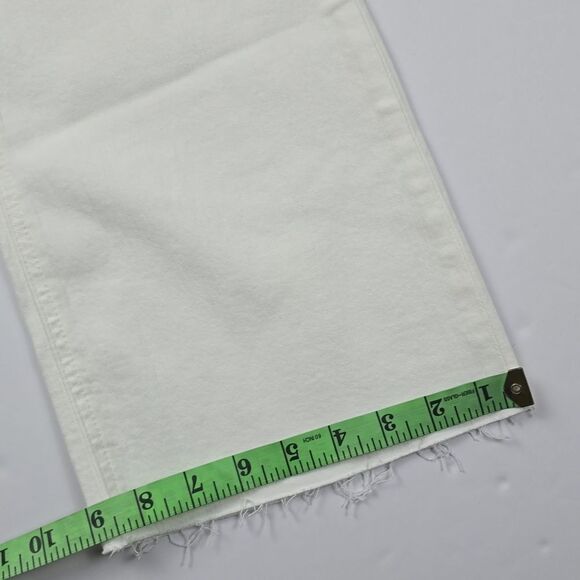 J. Crew Factory -1110 NWT Mid Rise Flare crop white jeans‎ signature stretch 32 - Picture 11 of 11